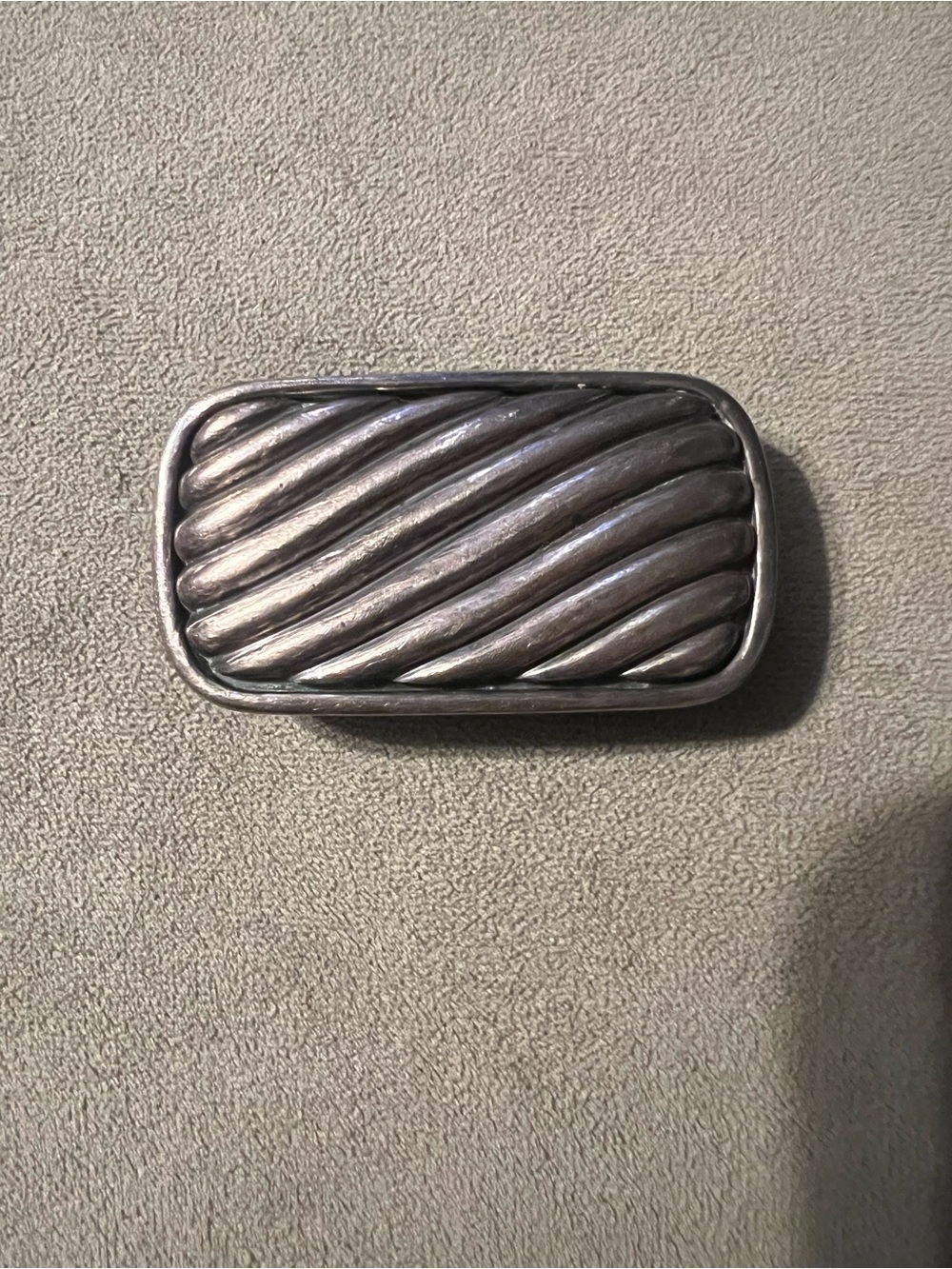 David Yurman Sterling Silver Interwoven Belt Buckle (with custom belt)